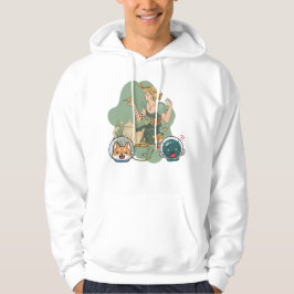 Mystisk Tekunde med Hjortronnymf: Whimsical Cosmos Hoodie