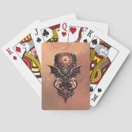 Mystisk tid med vingar, steampunk klocka. casinokort