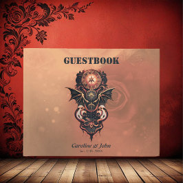 Mystisk tid med vingar, steampunk klocka. gästböcker