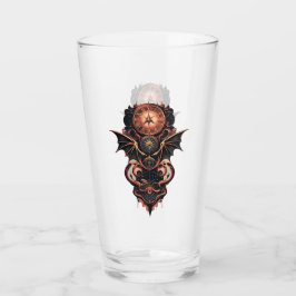 Mystisk tid med vingar, steampunk klocka. glaskopp