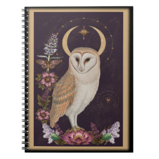 Mystisk Uggla - Botanisk & Celestial Anteckningsbo Anteckningsbok