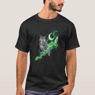 Mystisk Uggla med Måne T-SHIRT - Wildlife art