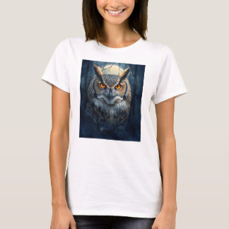 Mystisk Ugglaveckningskonst | Mörk Skog Måne Uggla T Shirt