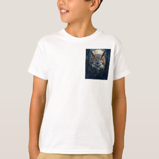 Mystisk Uggle Vattenfärgskonst | Mörk Skog Måne Ug T Shirt
