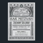Mystisk vintage för pubMitzvah inbjudningar<br><div class="desc">Svart & vit för vintage mystisk | för pubMitzvah inbjudningar</div>