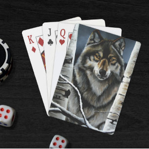 Mystisk Vinter Alfavarg Björkskogs Vilda Djur Casinokort