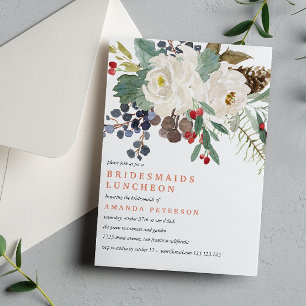 Mystisk vinter Bridesmaids Luncheon Bröllop Inbjudningar
