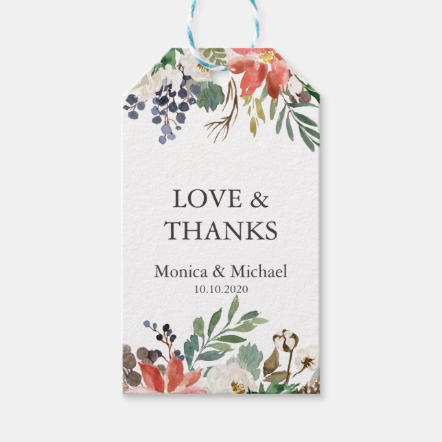 Mystisk vinter | Tack-förmån för Bröllop NAMN Presentetikett (Framsidan)