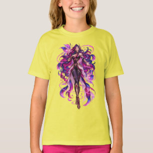 Mystisk Violett Gudinna Fantasy T-Shirt