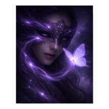 Mystisk Violett Maskerad Fjäril Fantasi
