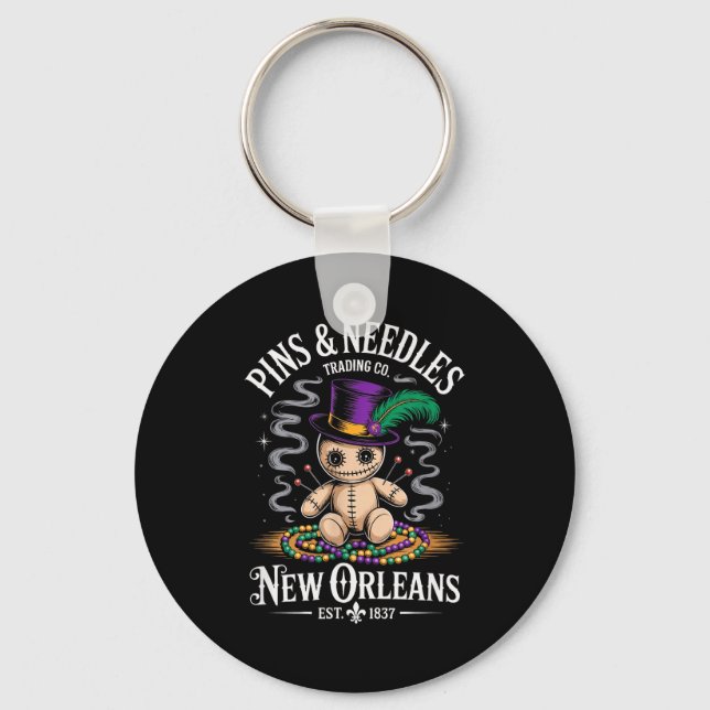 Mystisk Voodoo-docka New Orleans Ns Och Nålar Ar Nyckelring (Framsida)