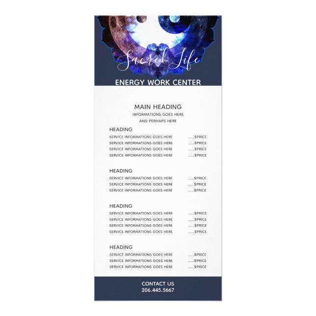 Mystisk Yin Yang, Andlig Holistisk Reklamkort (Framsidan)
