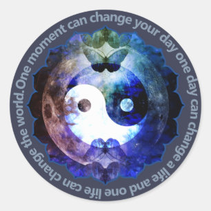 Mystisk Yin Yang, Andlig Inspirerande Citat Runt Klistermärke