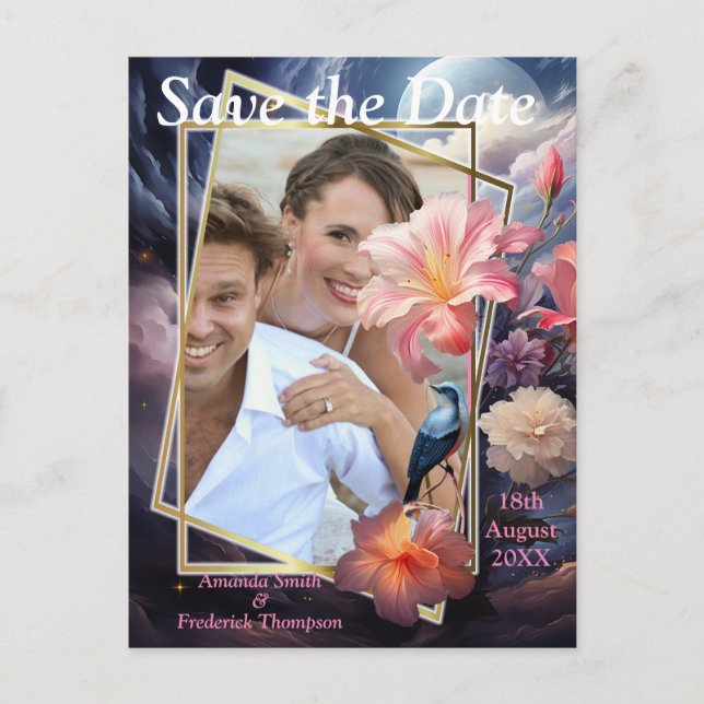 Mystiska blommor i den övernaturliga Realm Meddelande Vykort (Framsida)