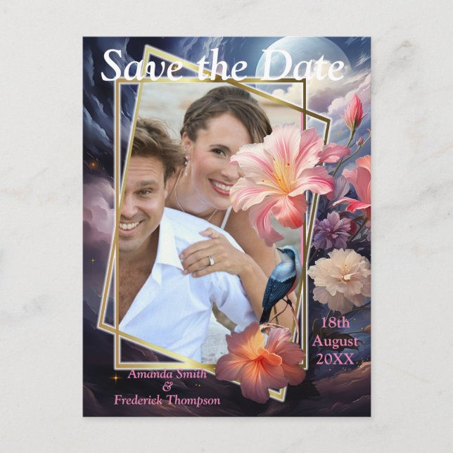 Mystiska blommor i den övernaturliga Realm Meddelande Vykort (Framsida)