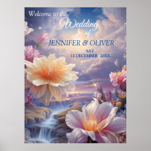 Mystiska blommor i den övernaturliga Realm Poster