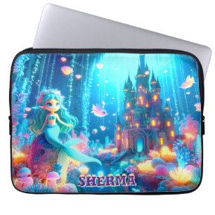 Mystiska djup - Chibi Sjöjungfru och Glowing Garde Laptop Fodral