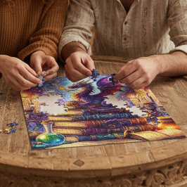 Mystiska Drakmagi Böcker Pussel