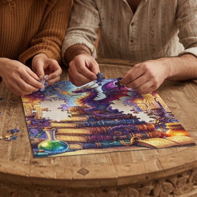 Mystiska Drakmagi Böcker Pussel (Skapare uppladdad)