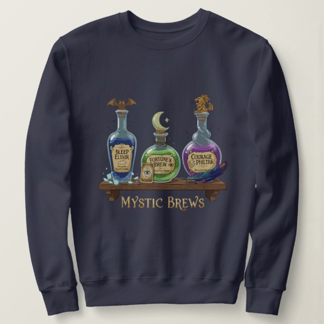 Mystiska drycker | Whimsiska häxpotions och elixir T Shirt (Design framsida)
