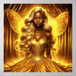 Mystiska gudinna med strålande vingar poster