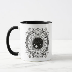 Mystiska konstellationer: Intricate Zodiac Line Ar Mugg