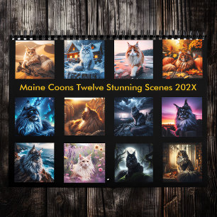 Mystiska maine Coons: Tolv bedövningsscener 202X Kalender