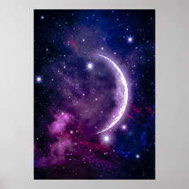 Mystiska Purpurfärgade Kosmiska Halvmåne-nebulosan Poster