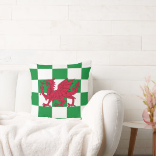 Mystiska röda keltiska drakflaggan i Wales Kudde