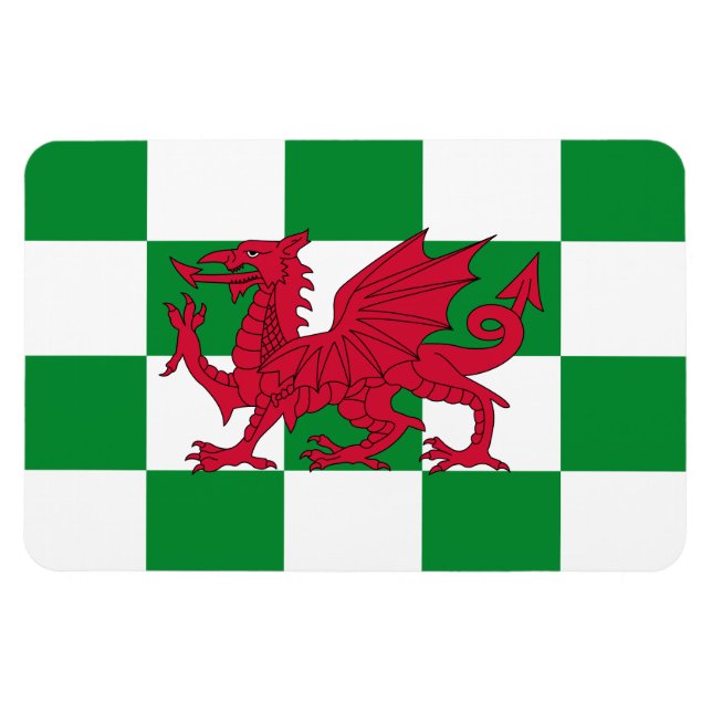 Mystiska röda keltiska drakflaggan i Wales Magnet (Horisontell)
