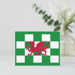 Mystiska röda keltiska drakflaggan i Wales Vykort
