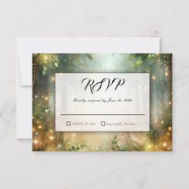 Mystiska Skogsäng Magisk Bröllops RSVP OSA Kort