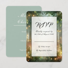 Mystiska Skogsäng Magisk Bröllops RSVP OSA Kort