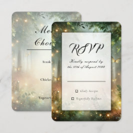 Mystiska Skogsäng Magisk Bröllops RSVP OSA Kort