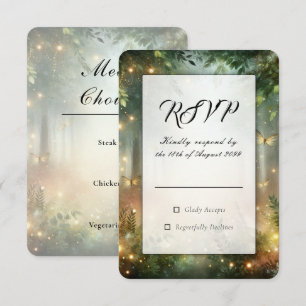 Mystiska Skogsäng Magisk Bröllops RSVP OSA Kort