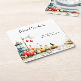 Mystiska sömnar | Samhain Witchy Design Underlägg Papper Kvadrat