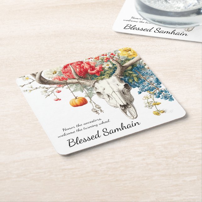 Mystiska sömnar | Samhain Witchy Design Underlägg Papper Kvadrat (Vinklad)