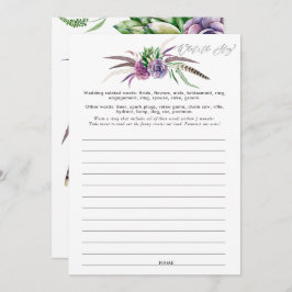 Mystiska succulars Möhippa spel Inbjudningar