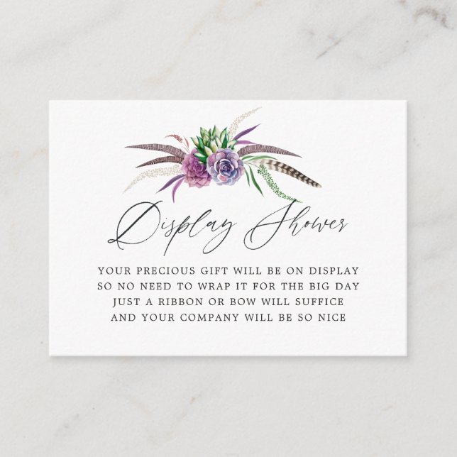 Mystiska Sukkulenter Bröllopsdusch Display Dusch Tilläggskort (Framsida)