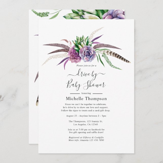 Mystiska sukler kör med Möhippa eller babyskor Inbjudningar (Fram/baksida)