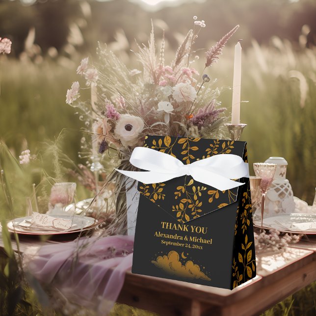 Mystiska svarta guldmoln månebröllop presentaskar (Skapare uppladdad)