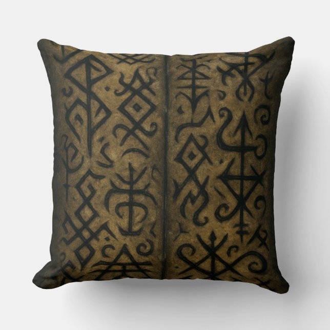 Mystiska symboler och Mörk Occult Dekorativ kudde (Framsida)