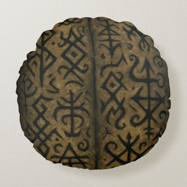 Mystiska symboler och Mörk Occult Dekorativ kudde (Framsidan)