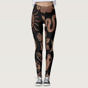 Mystiska symboler: orm, sol, måne. leggings