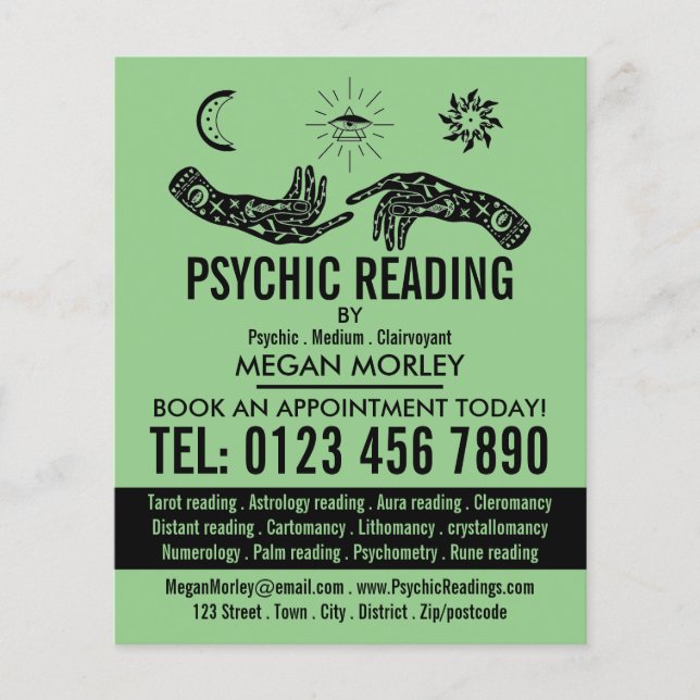 Mystiska symboler, Psychic Reading Advertising Flygblad (Framsidan)