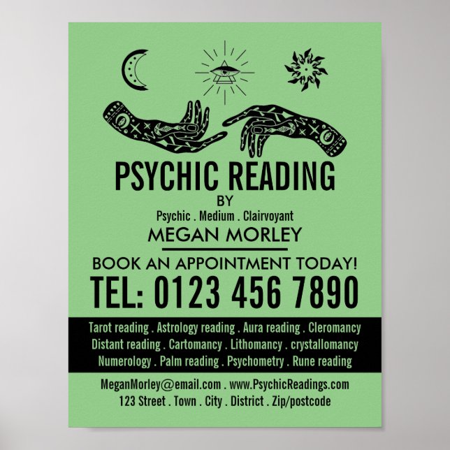 Mystiska symboler, Psychic Reading Advertising Poster (Framsidan)