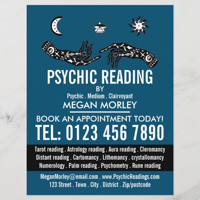 Mystiska symboler, Psychic Reading Advertising Reklamblad (Framsidan)