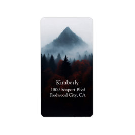 Mystiska toppar i dimman adressetikett