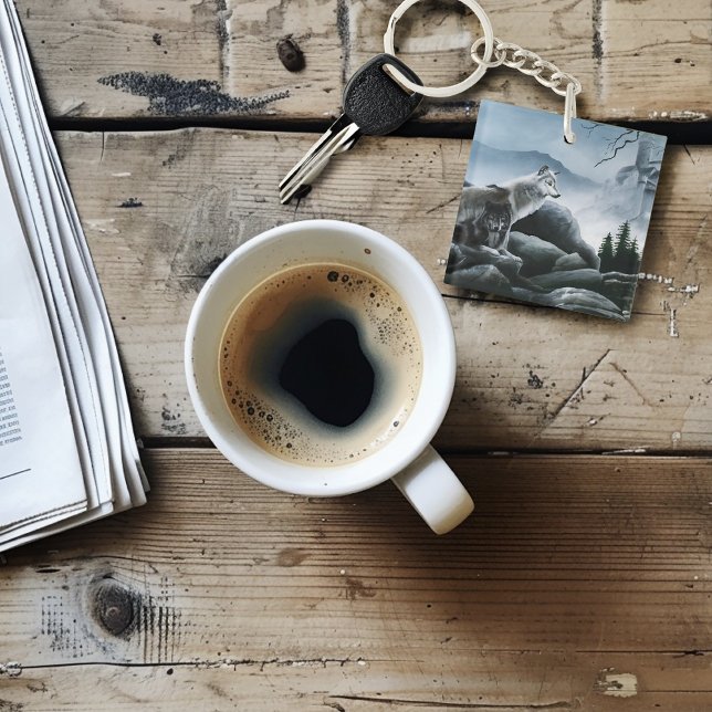 Mystiska vargar bevakar slottet Fantasifull vilda  (Skapare uppladdad)