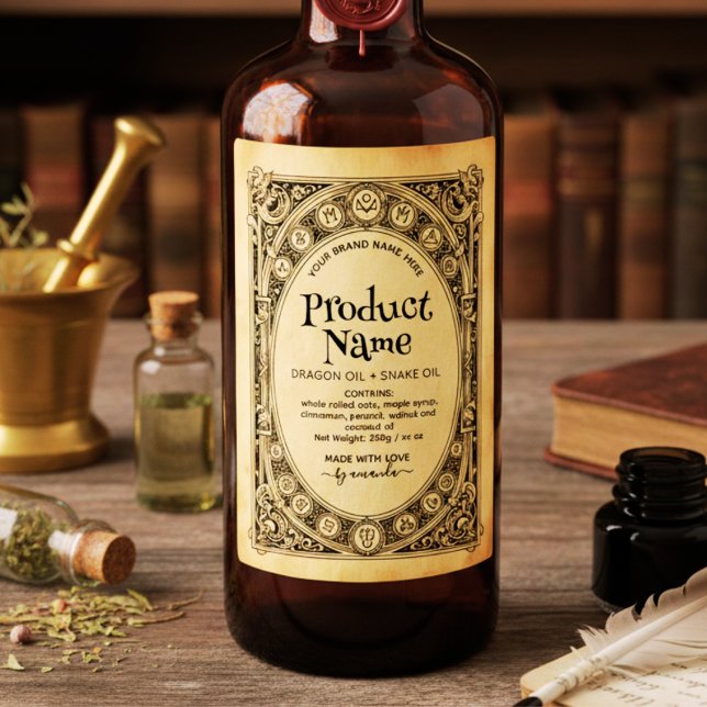 Mystiska Vertikala Elixir Apoteksstil Etiketter (Skapare uppladdad)